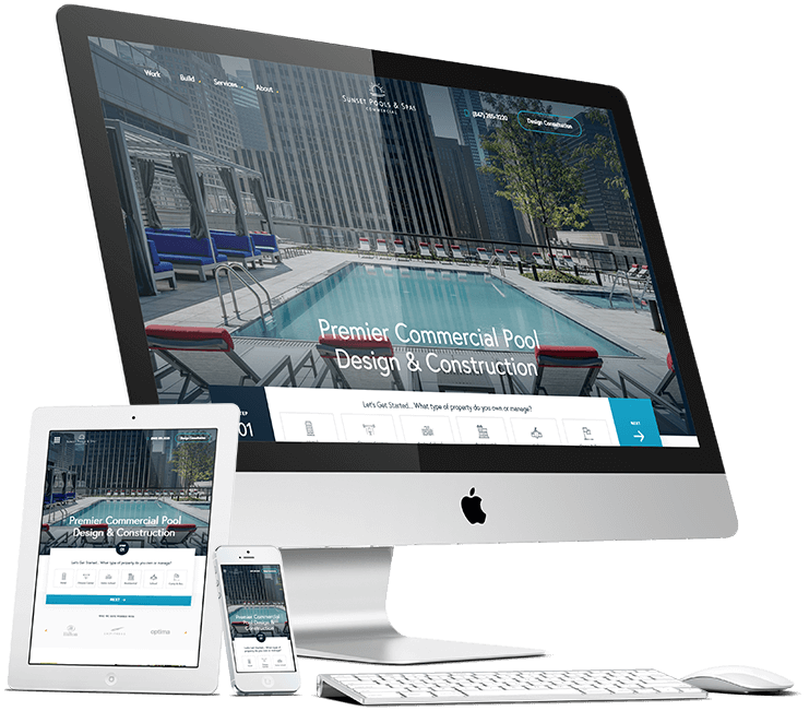 Sunset Pools & Spas Commercial Website Portfolio Displays